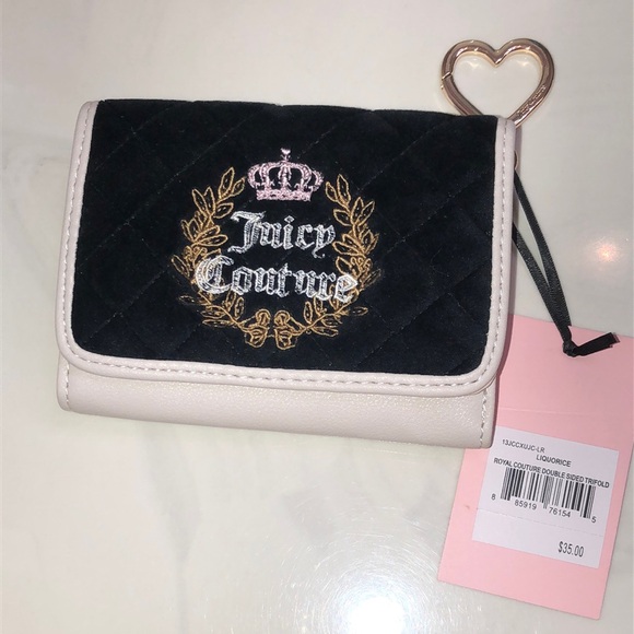 Juicy Couture Liquorice & Angel Royal Couture Double Sided Trifold Wallet NWT - Picture 16 of 16